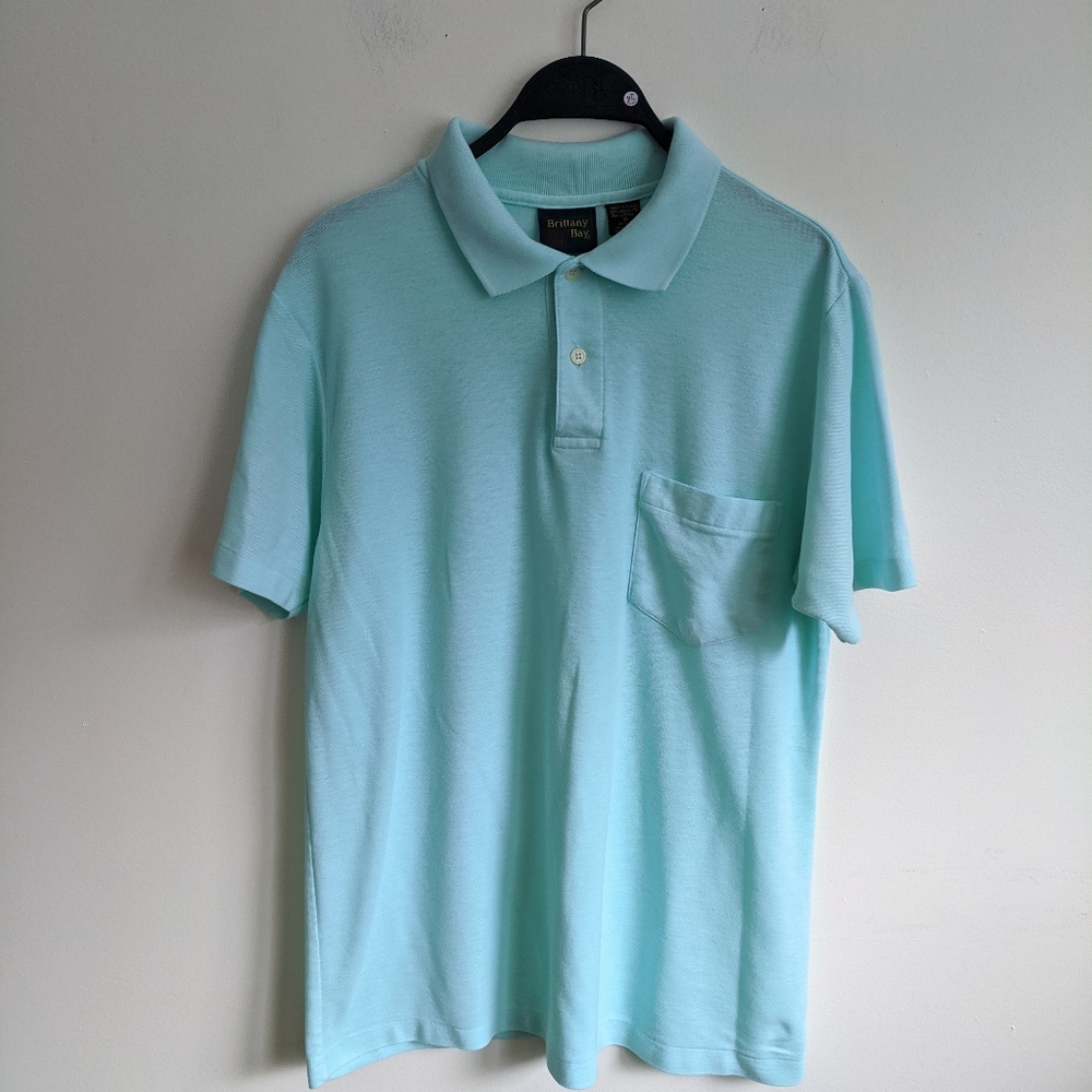vintage Brittany Bay 70/80s Made in Korean Polo Shirt. Soft thin single stitch